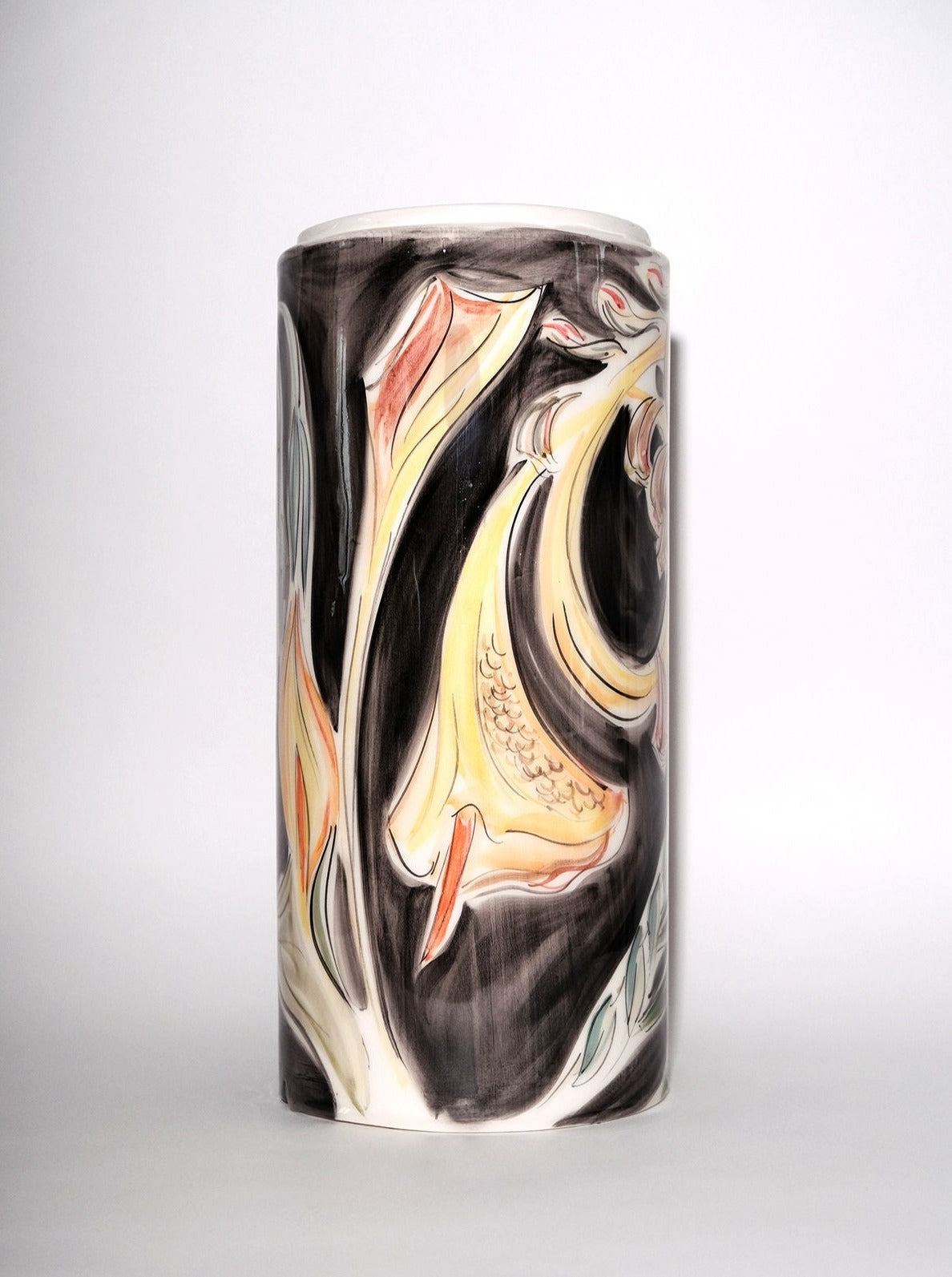 Beautiful black ceramic vase Ariane with a glossy finish and elegant design