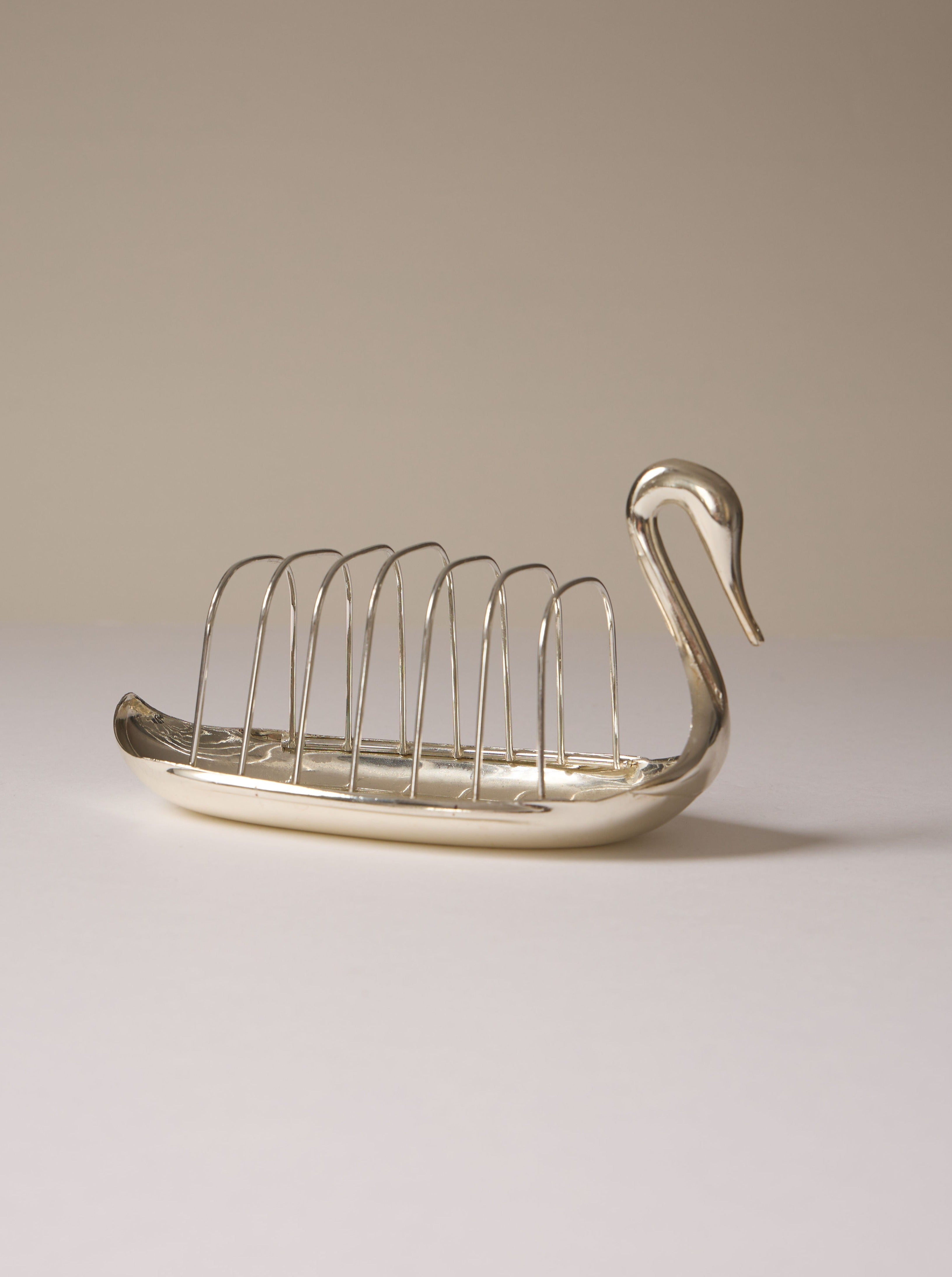 Silver-Plated Swan Toast