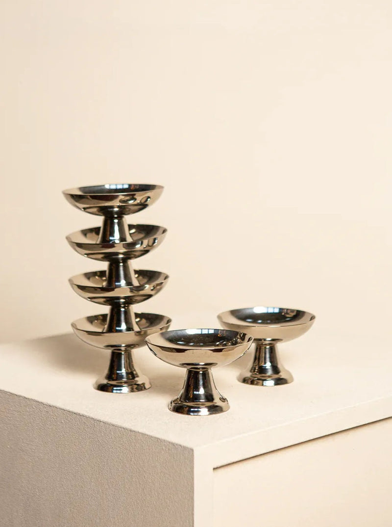 Set of 6 vintage modernist ice cream cups from the 1980s