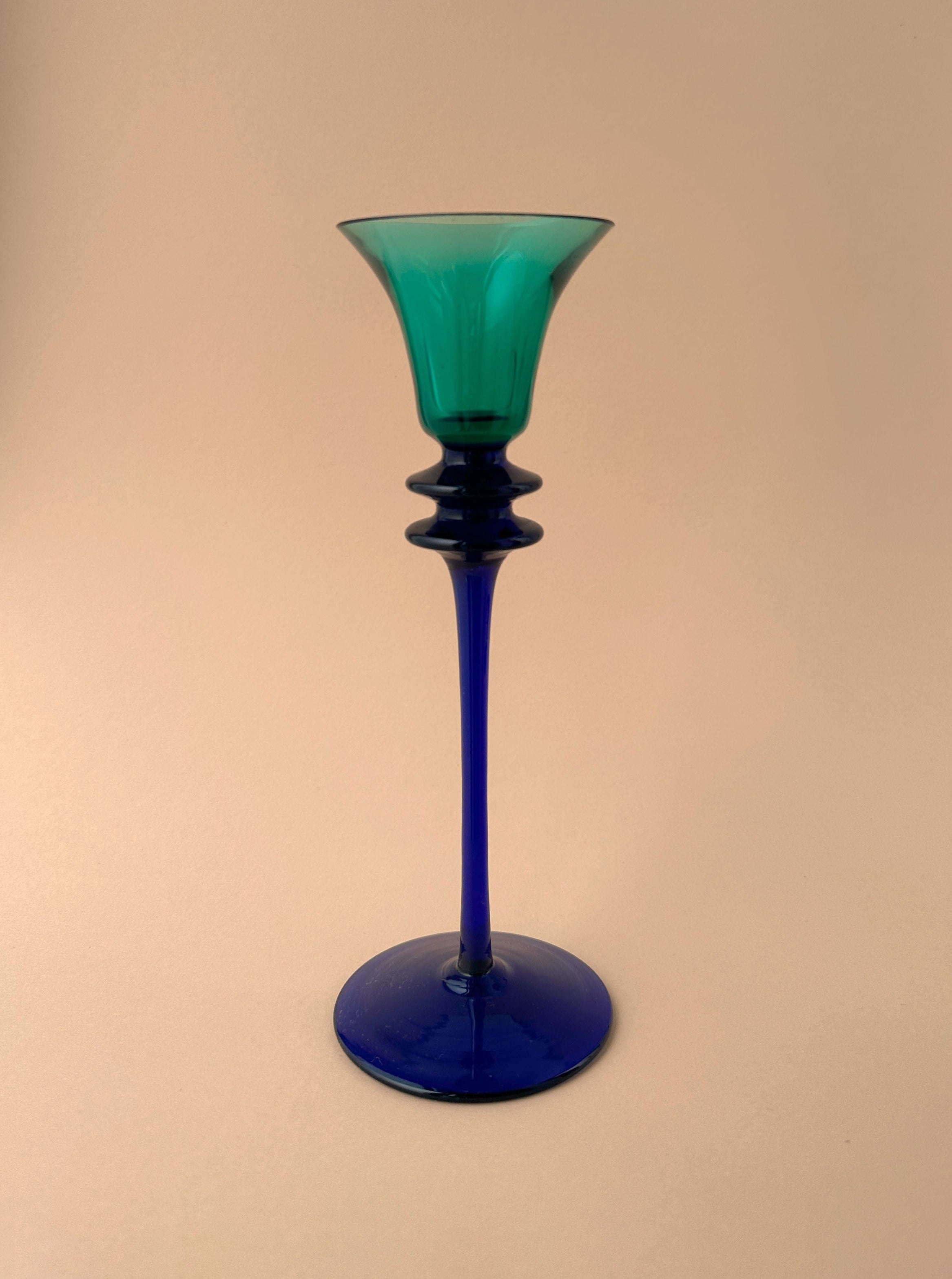 Postmodern Glass Candle Holder Memphis Milano 90s