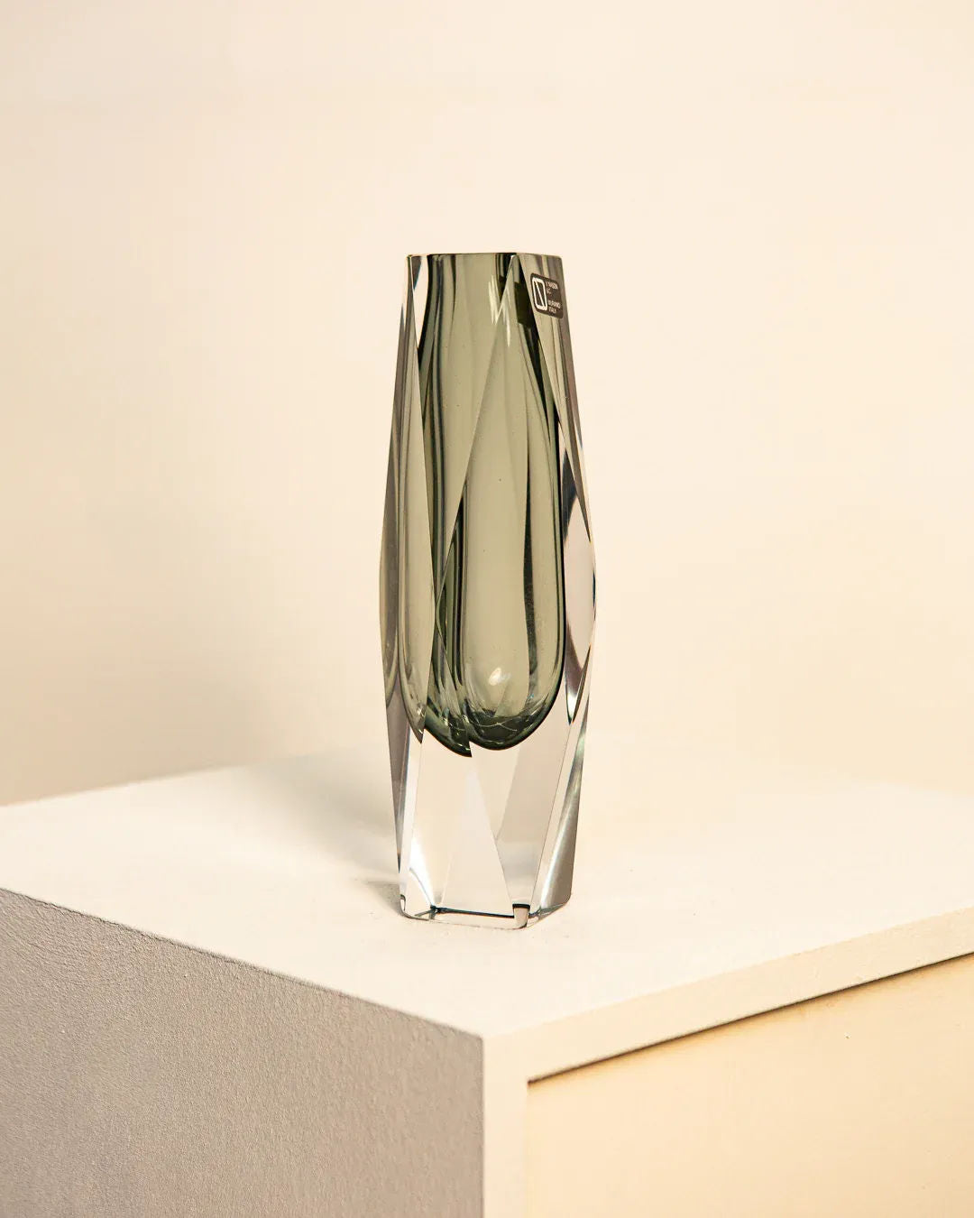 Black "Diamant" Vase by Flavio Poli for V. Nason & Co 70's