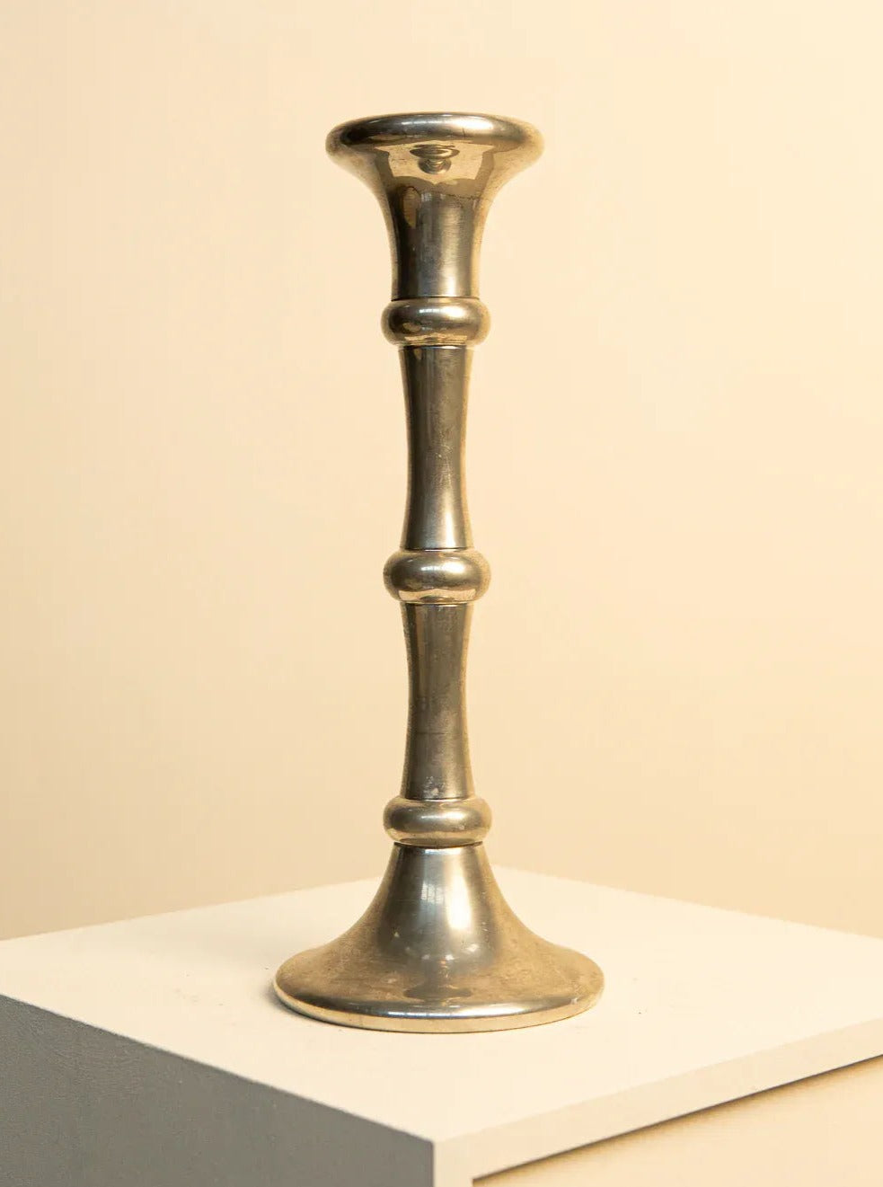 Large Pewter Candlestick by Giovanni Patrini