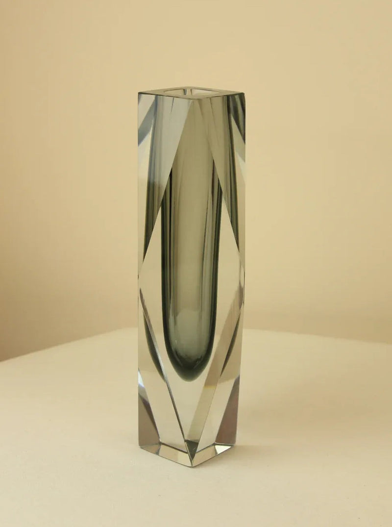 Exquisite Flavio Poli Murano Vase in vibrant amber and blue hues