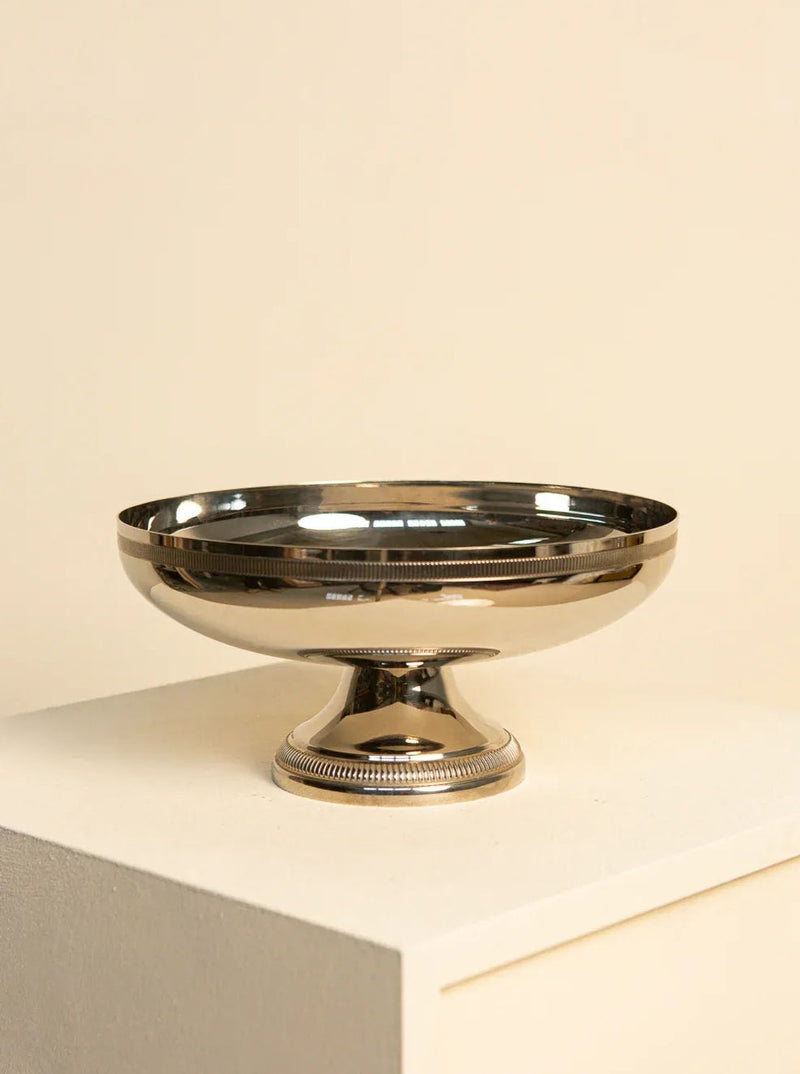 60's metal fruit basket with retro design and black finish