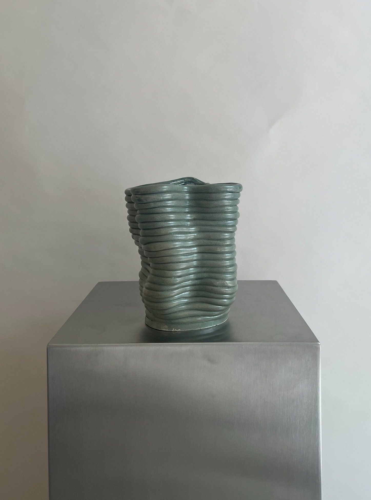 Ceramic Vases Wobbly Vase Green 2222Studio