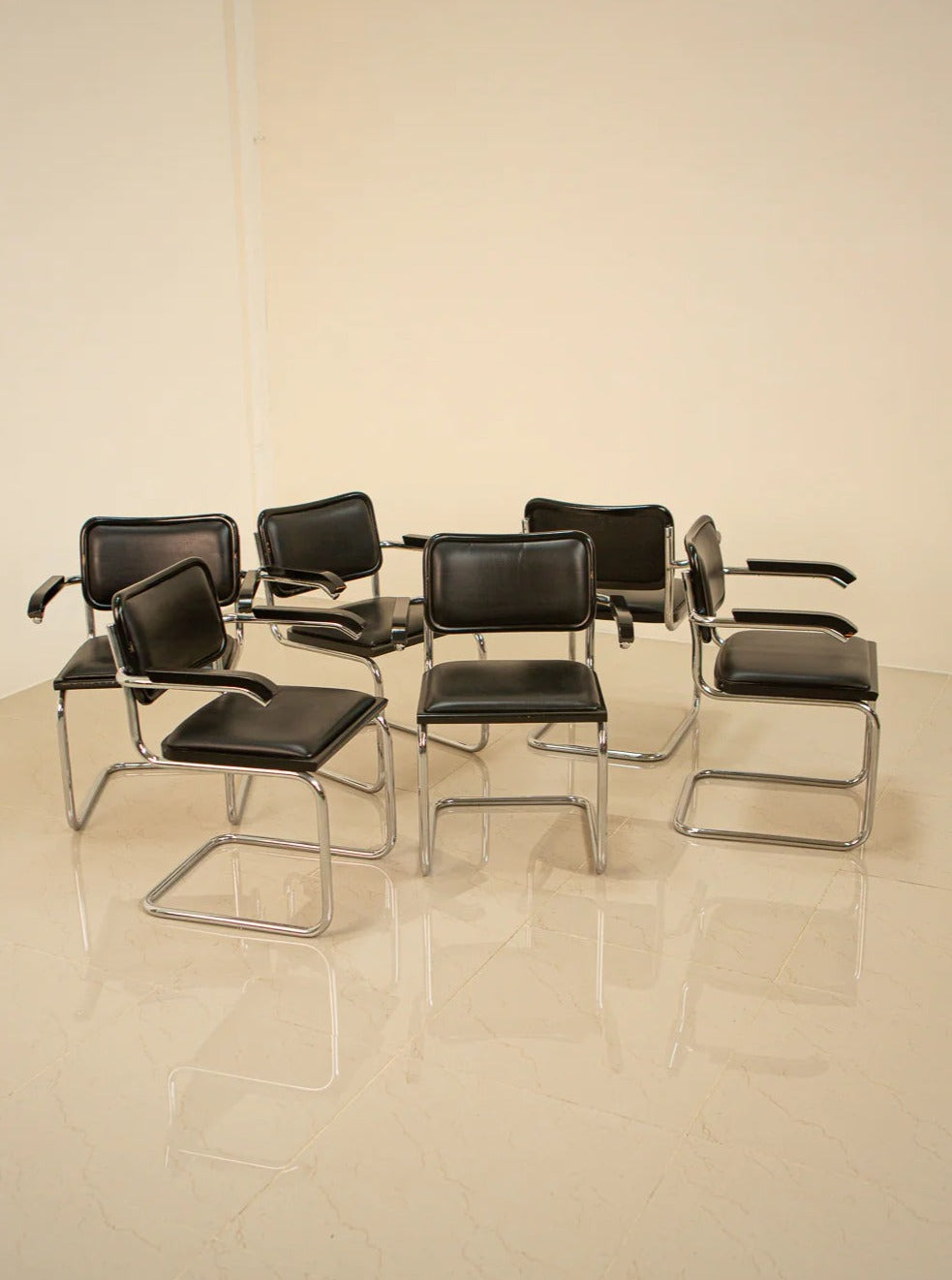 Set of 6 "Cesca" B32 chairs by Marcel Breuer for Fasem