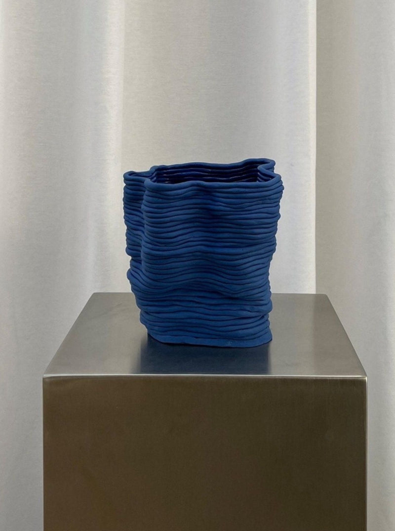 Vases Blue Wobbly Porcelain Vase 2222Studio