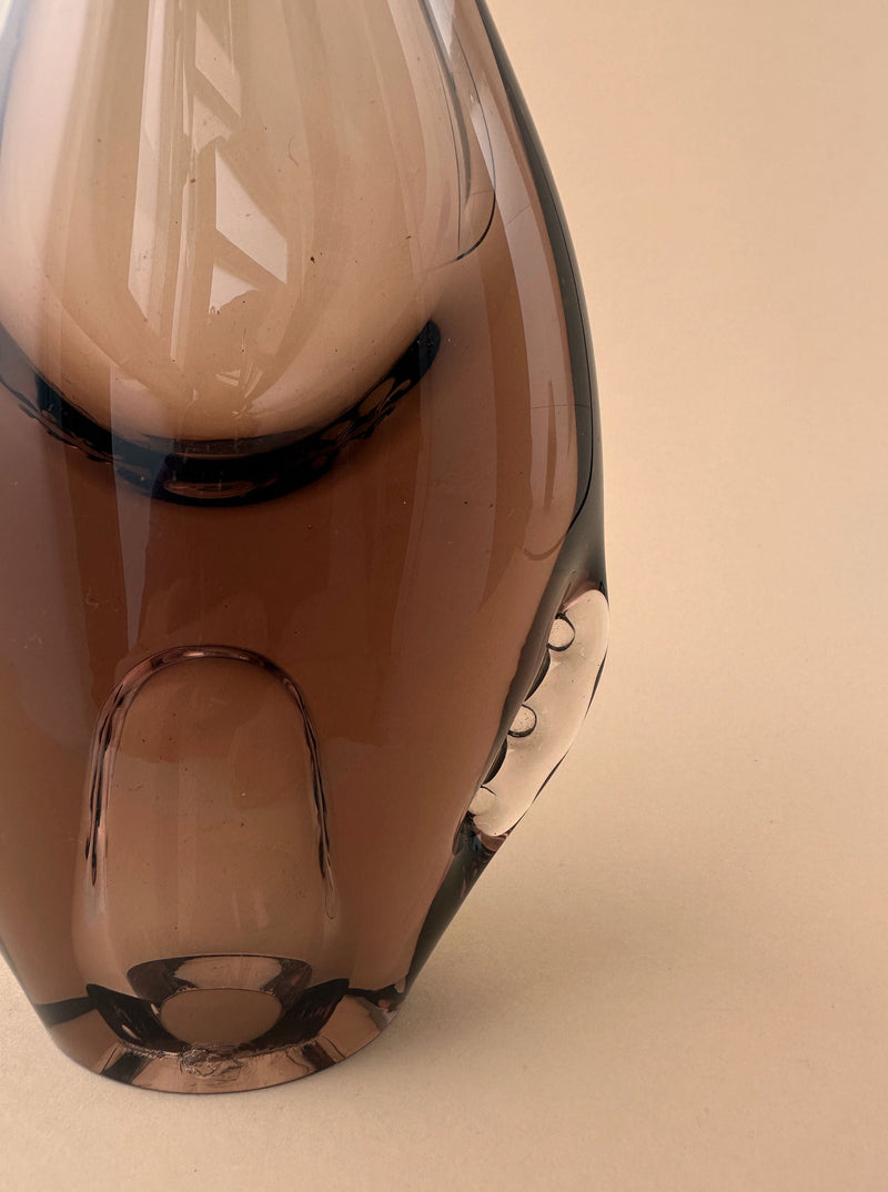 Handcrafted glass vase designed by Miroslav Klinger for Zelezny Brod