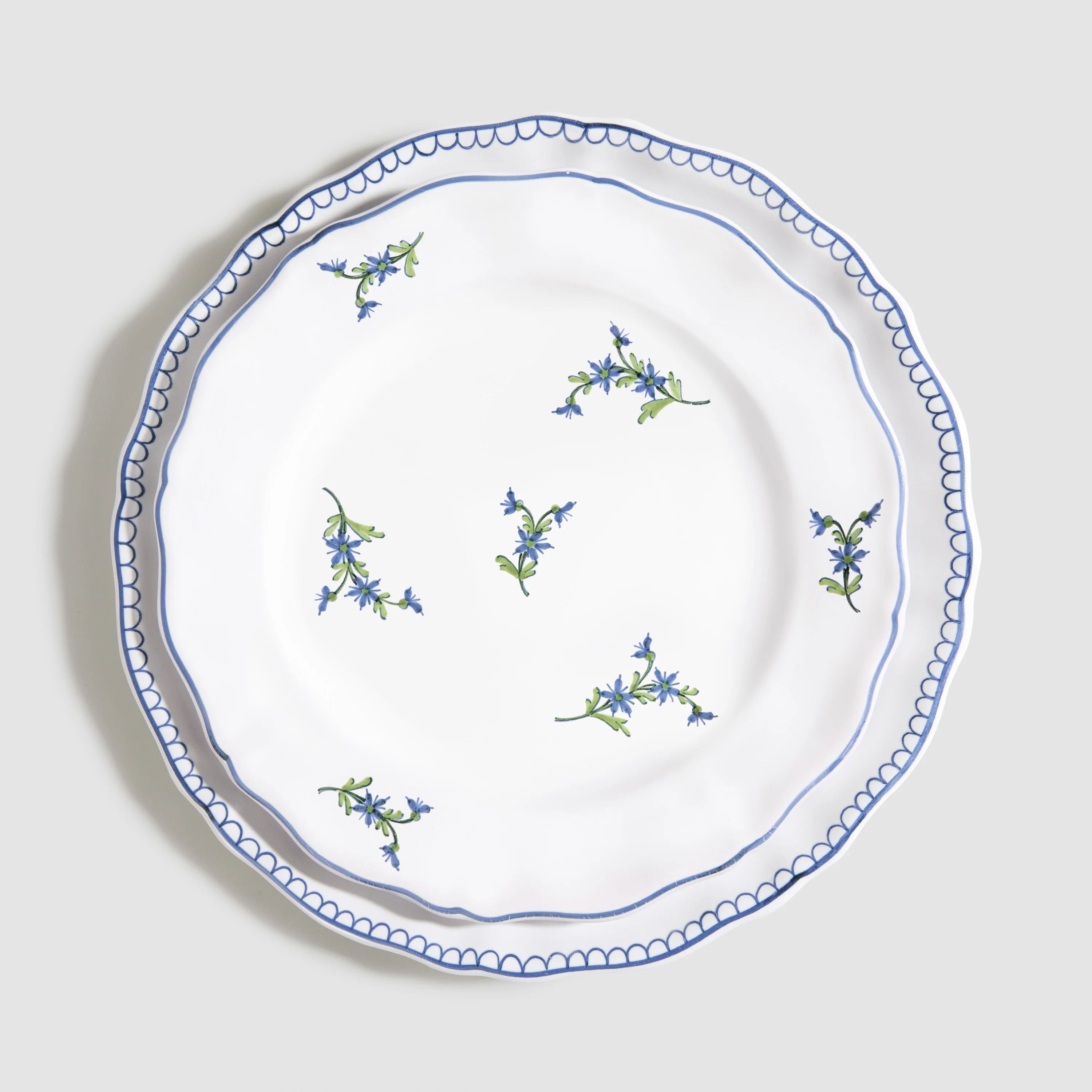 Les Bleuets Salad Plate Blue and Green Z.d.G. by Zoe de Givenchy