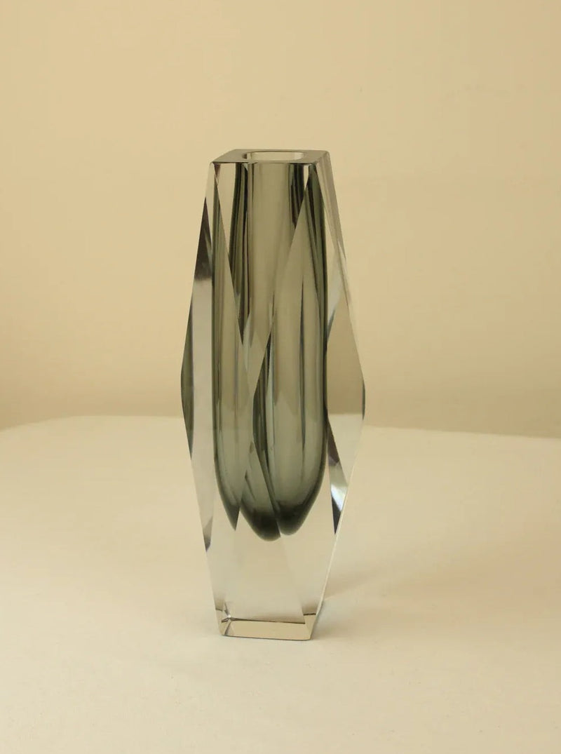 Flavio Poli Murano Vase in vibrant red and blue colors