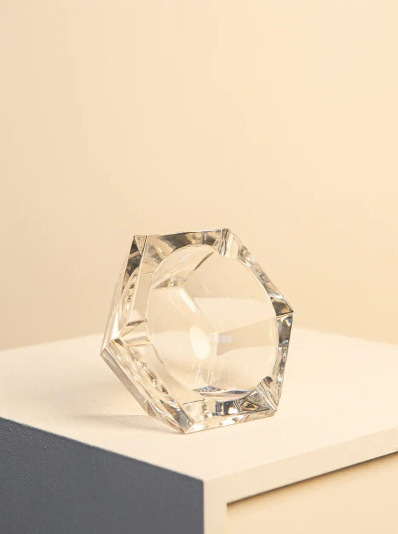 Vintage Italian Diamant ashtray made of 60's crystal, beautifully crafted and designed