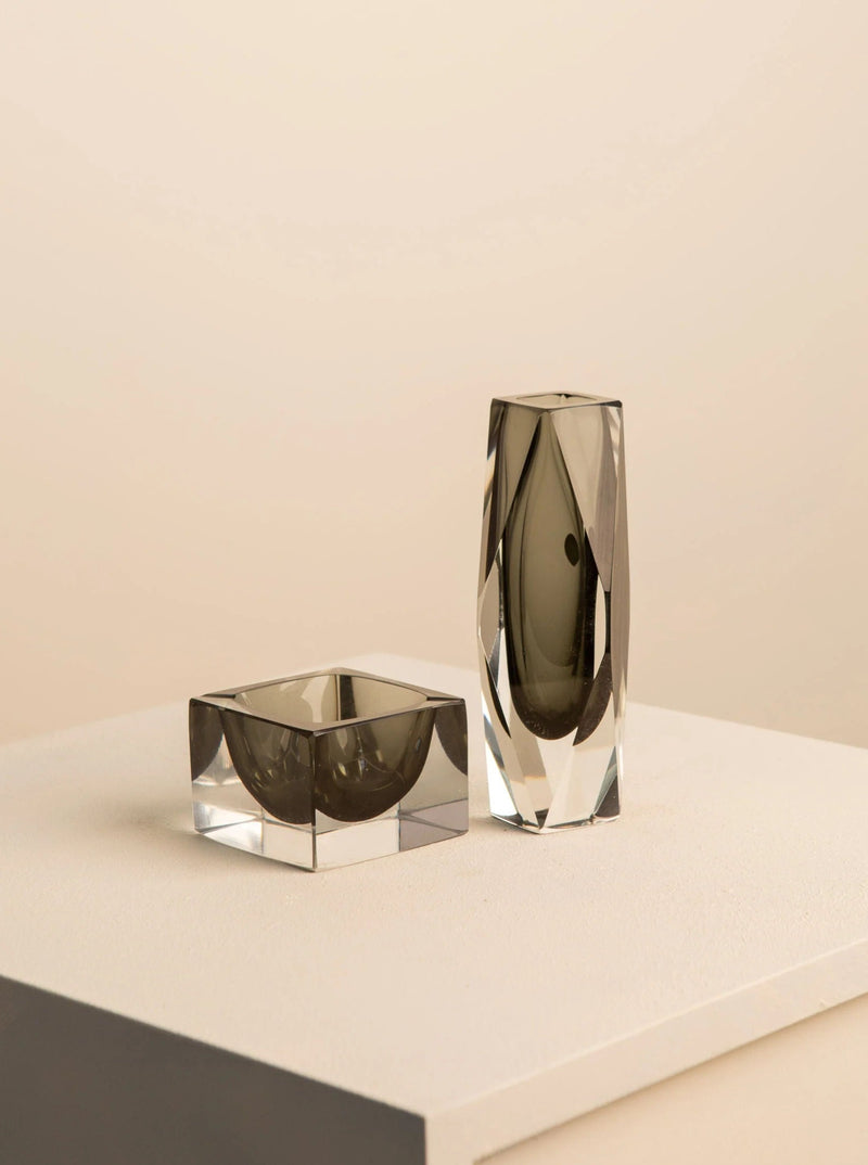 Vintage Murano Glass Set designed by Flavio Poli for Seguso in the 1960's, featuring vibrant and colorful hand-blown glass pieces