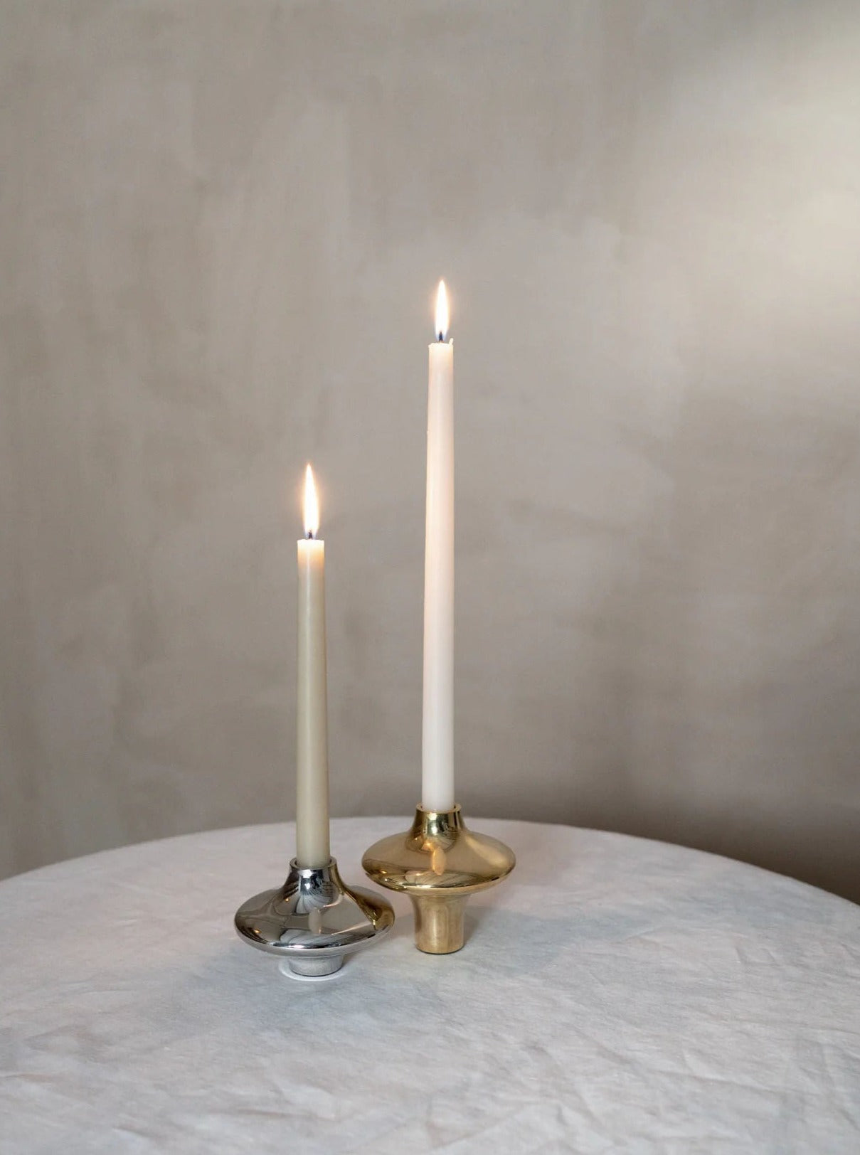 Candle Holders Doublet Candleholder - Large - Silver Hein Studio