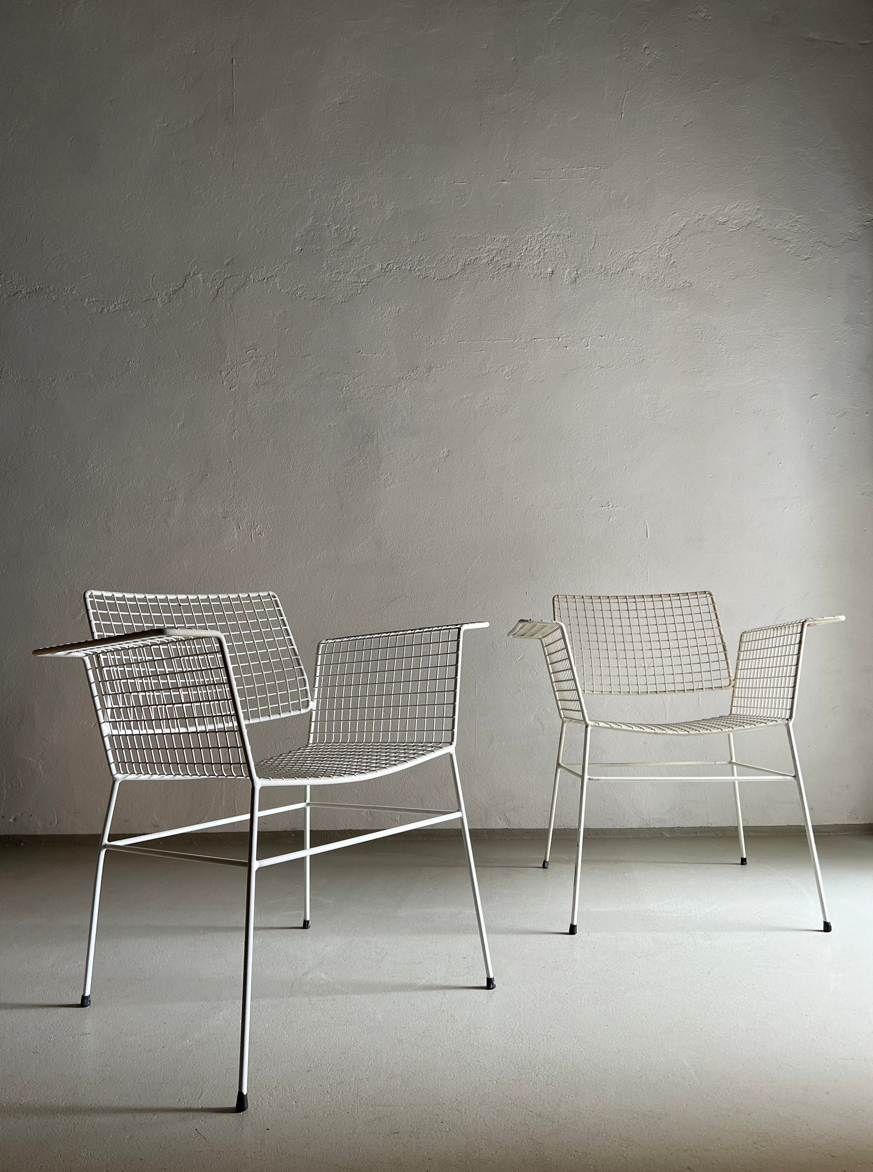 White Metal Wire Chair From Erlau 1960s