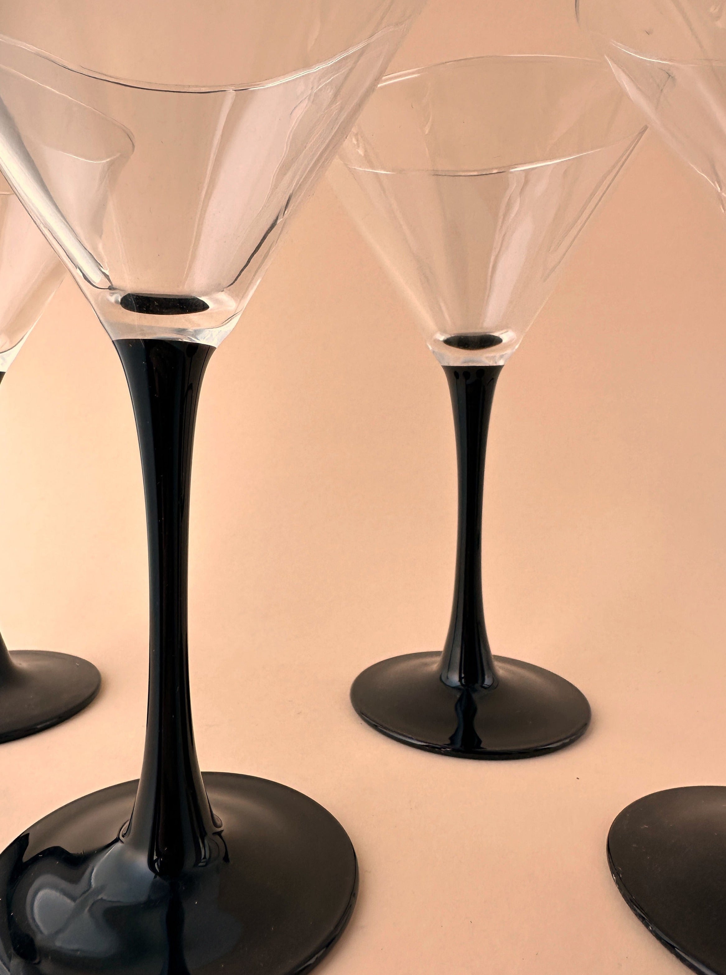 Personalized 10 oz. Signature Black Stem Martini Glasses 