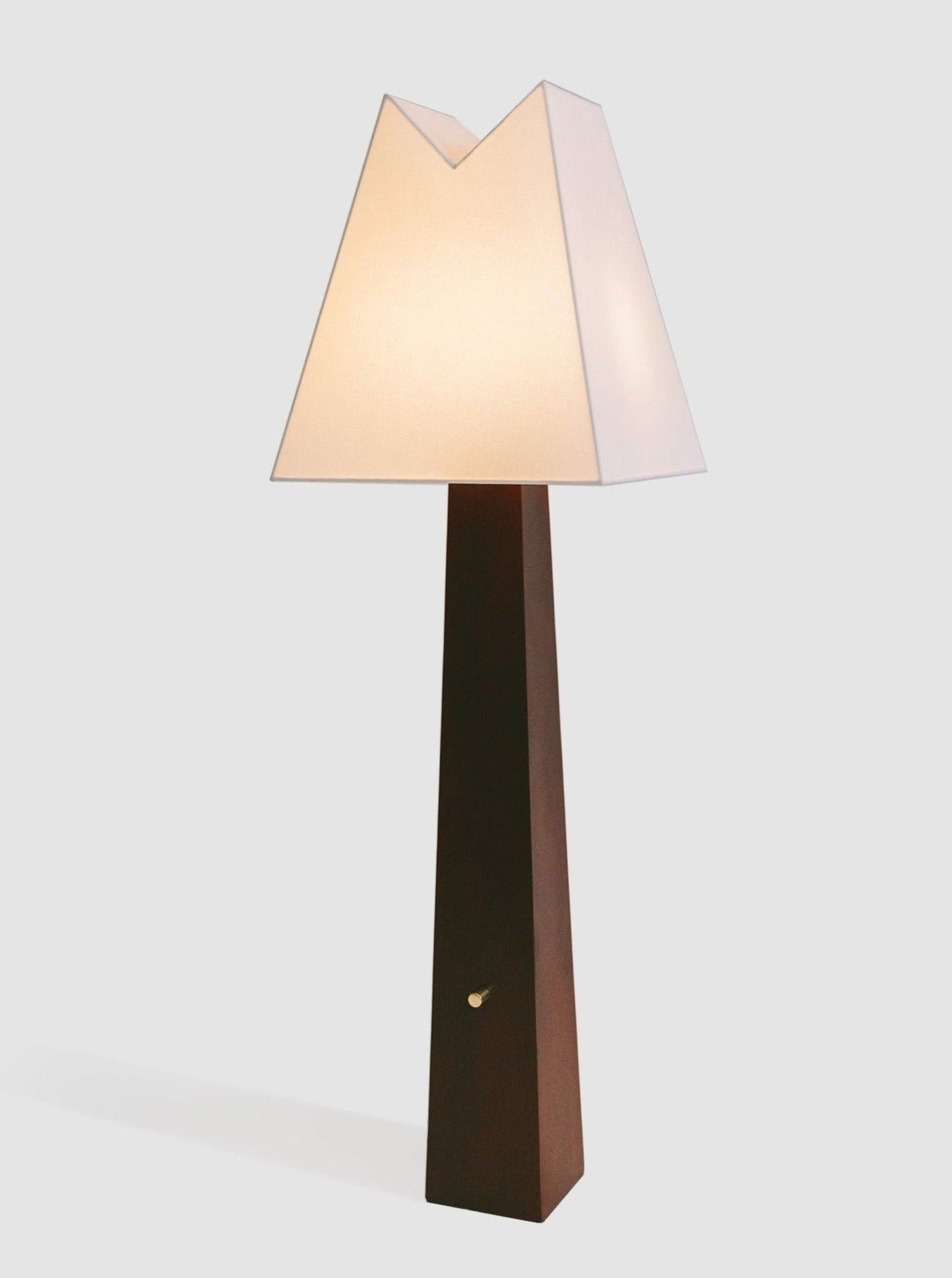 Modern Alpine Floor Lamp with white fabric shade and marble base