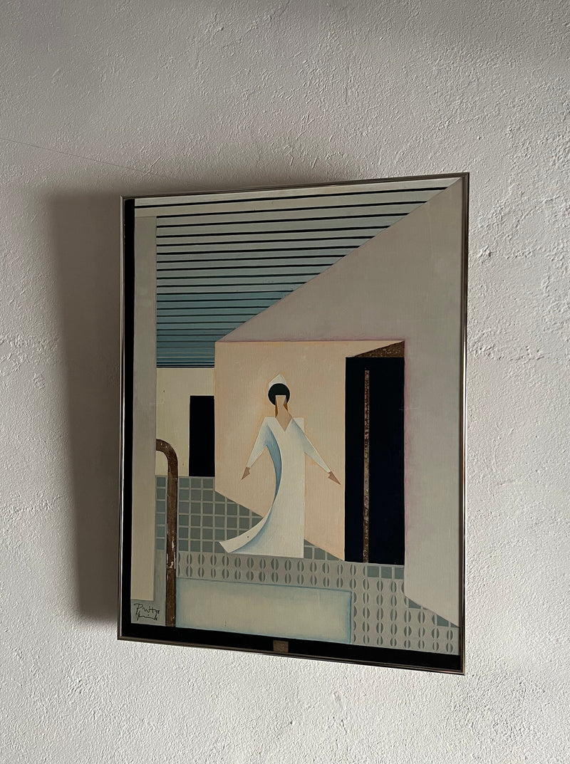 Beautiful vintage artwork with oil painting technique